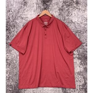 Swannies Polo Shirt 3XL Mens Red Striped Short Sleeve Performance Fabric